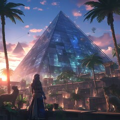 Embark on a Journey Through the Ages - The Great Pyramid of Giza in its Prime - obrazy, fototapety, plakaty