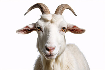 Frontal view of a white goat
