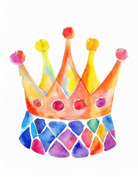 gold crown with diamonds watercolor printable