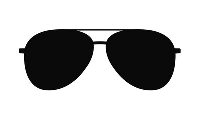 Sunglasses graphic icon. Black sunglasses sign isolated on white background. Vector illustration