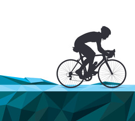Fototapeta premium Cyclist on a sports road bike. Isolate vector silhouette.