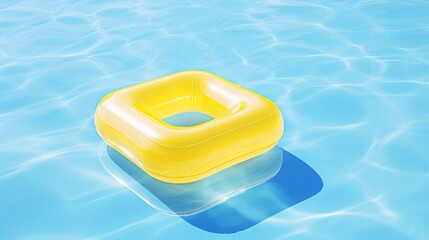 yellow life buoy in blue swimming pool