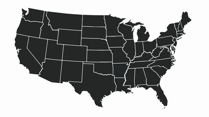 Fototapeta na wymiar Kansas map vector. Map of Kansas state silhouette Vector