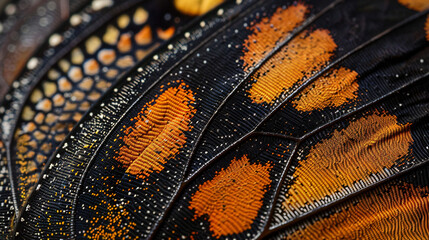 Macro shot of butterfly wing showcasing intricate pattern