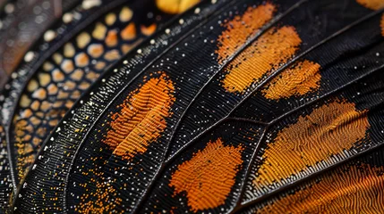 Papier Peint photo autocollant Papillons en grunge Macro shot of butterfly wing showcasing intricate pattern