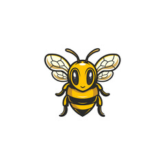Bee logo design vector flat illustration template