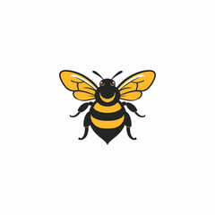 Bee logo design vector flat illustration template