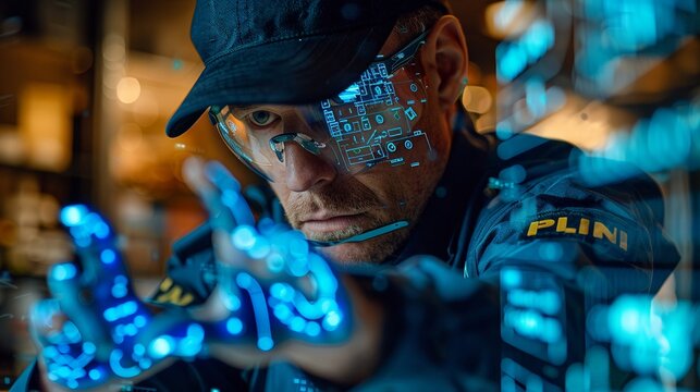 A crime scene investigation enhanced with AR, where detectives overlay digital data onto the real environment to solve cases more effectively , Prime Lenses