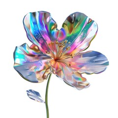 Radiant Abstract Floral Artwork with Vibrant Hues and Translucent Petals