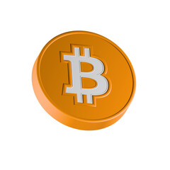 Gold Bitcoin coin. Cryptocurrency, blockchain, finance and investment concept
