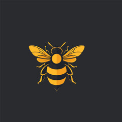 Bee logo design vector flat illustration template