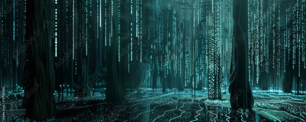 Aufkleber digital backdrop suitable for depicting network capabilities, technological operations, digital stor