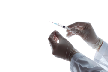 Doctor hands holding syringe get ready for vaccine,
.isolated on white background