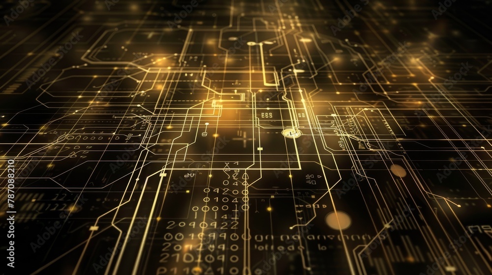 Poster digital backdrop suitable for depicting network capabilities, technological operations, digital stor