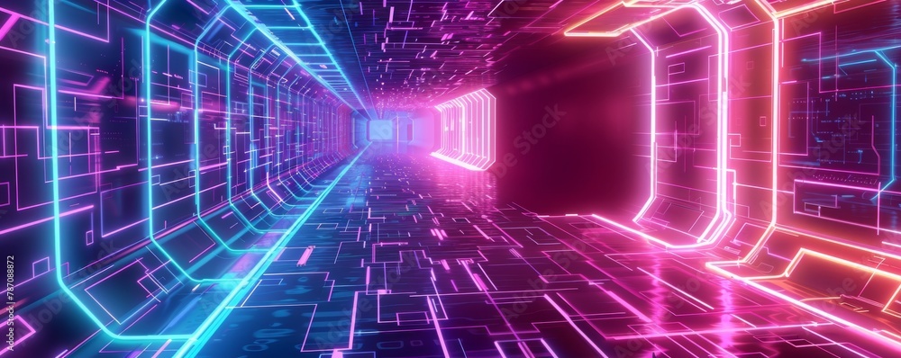 Poster digital backdrop suitable for depicting network capabilities, technological operations, digital stor