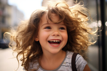 Sunlit Street and Wind-Tousled Hair: Capturing a Sense of Freedom and Spontaneity