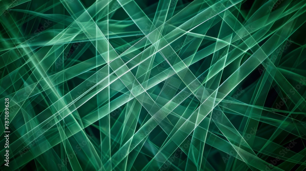 Poster abstract green intersecting lines background