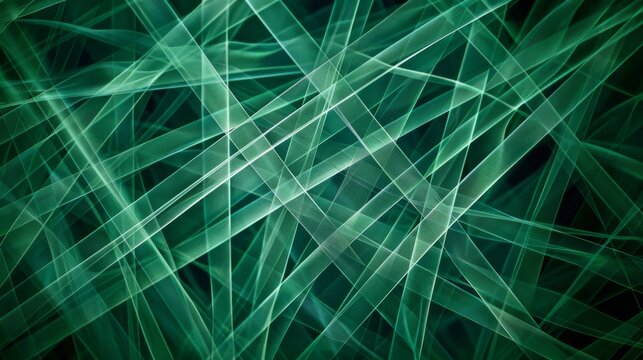 Abstract green intersecting lines background