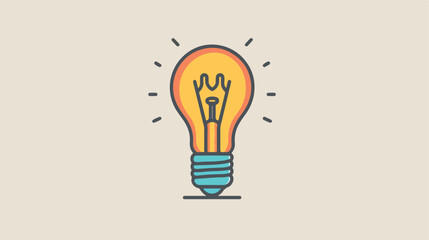 Lightbulb icon on light background. Idea symbol. Elec