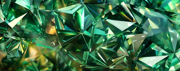 Abstract crystal background in green