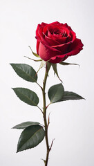 Naklejka premium red rose flower isolated on white background 