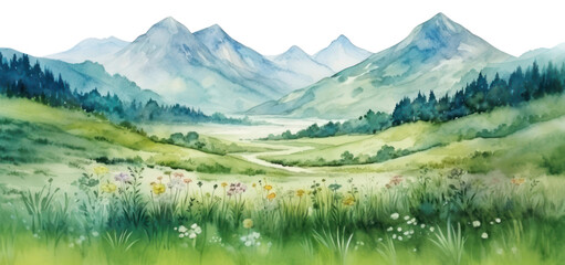 Fototapeta premium PNG Wilderness landscape grassland panoramic