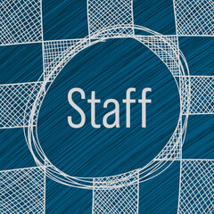 Staff Blue Squares Grid Scribble Circle Text 