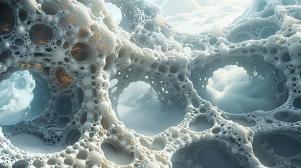 Abstract fractal network resembling natural porous texture, ideal for conceptual backgrounds
