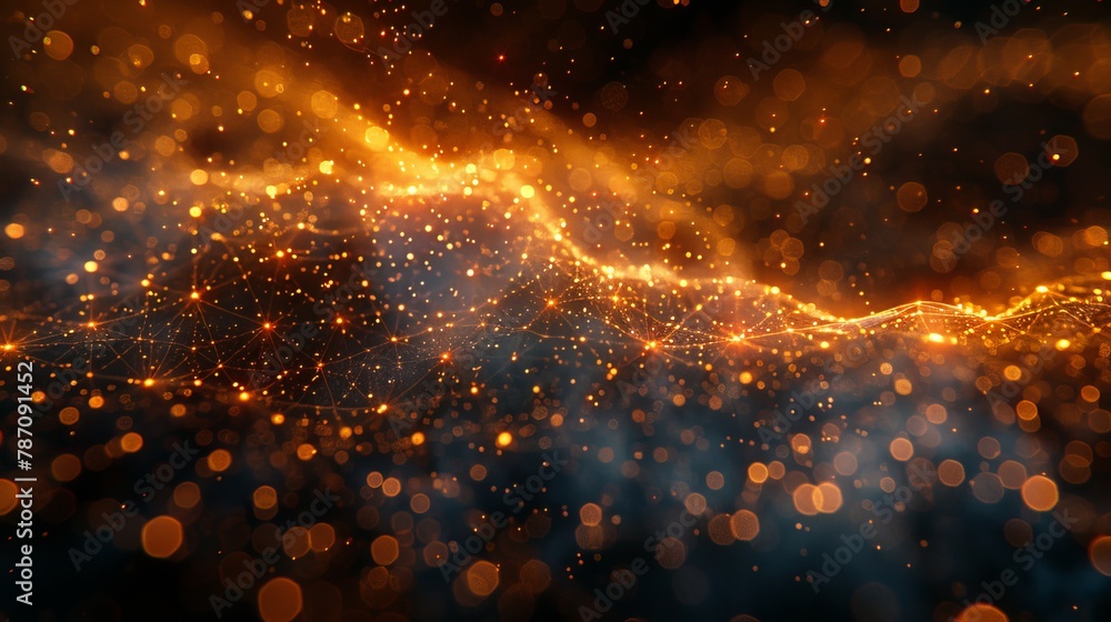 Poster digital backdrop suitable for depicting network capabilities, technological operations, digital stor