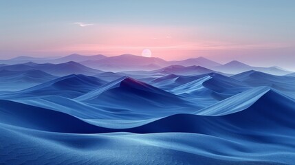 Captivating image of a tranquil sunrise over smooth sand dunes