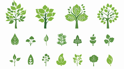 Logos of green Tree leaf ecology nature element Vector