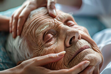Careful caregiver taking care of the patient
