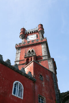 The Pena palace in Sintra, Portugal (Parque e Palacio Nacional da Pena), A UNESCO World Heritage Site.