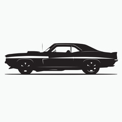 Great Silhouettes of Car White Background