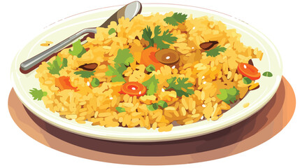 A plate of chicken pilaf a comforting and hearty meal
