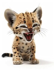 3D illustration of a leopard isolated on a white background