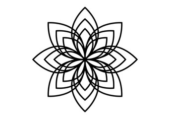 Icono negro de flor hecho con trazado. 