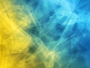 Futuristic blue and yellow geometric interface background, in glas blurred style, modern backdrop