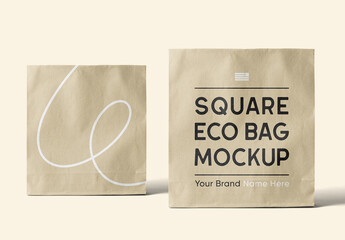 Square Food Bag Mockups - obrazy, fototapety, plakaty