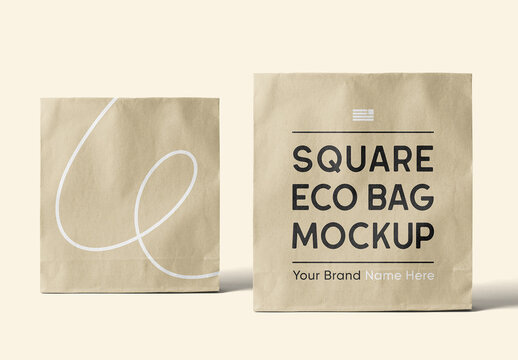 Square Food Bag Mockups