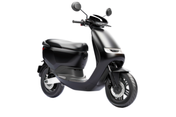 New black electric scooter
.isolated on white background