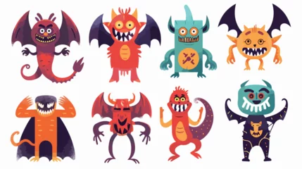 Lichtdoorlatende gordijnen Monster Monster icons. Halloween. celebration. All Saints Day