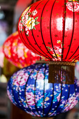 Chinese lanterns light up at night