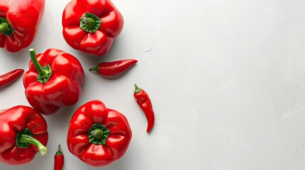 Red chili peppers isolated on white background