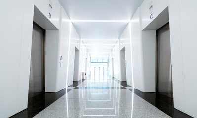 Elevator room in the modern office building