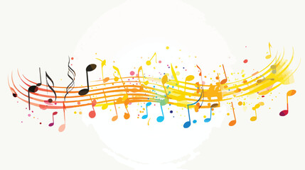 Music note melody sound clipart vector illustration f