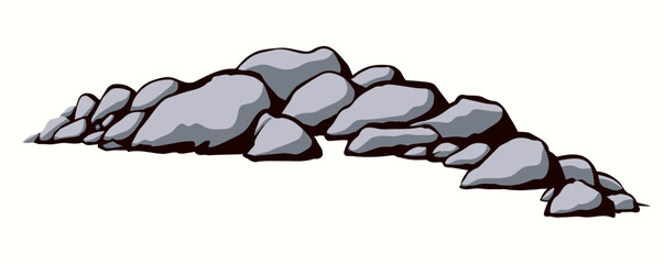 The stones lie on the ground. Vector drawing - 787100825