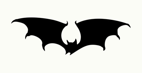 The bat is flying. Vector drawing