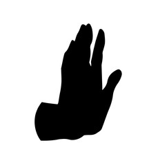 Hand showing no. Vector drawing