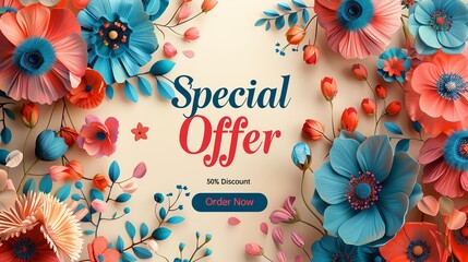 The full length of banner design showing the title "Special Offer 50 Discount" at the top of banner.